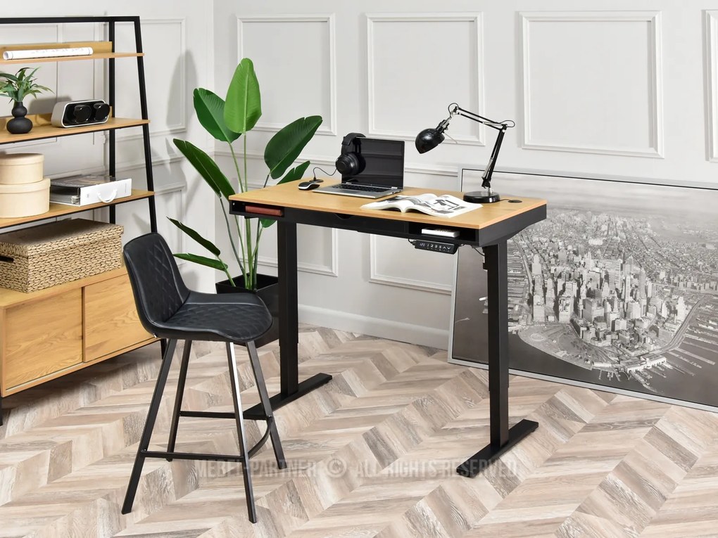 Masă PC Osto 120 (stejar negru + alb). 1109816