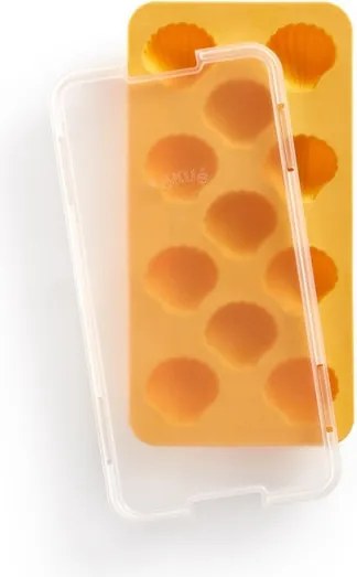 Forma cuburi de gheata cu capac Lekue 1009041, 23 x 11,8 x 3,2 cm, 11 forme, -40 +60 °C, Galben