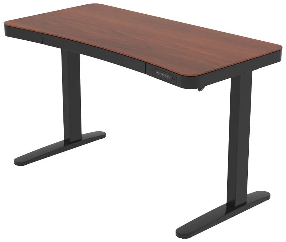 Birou HOORN cu reglare electrică a înălțimii, panou de control 120x60 cm negru nuc