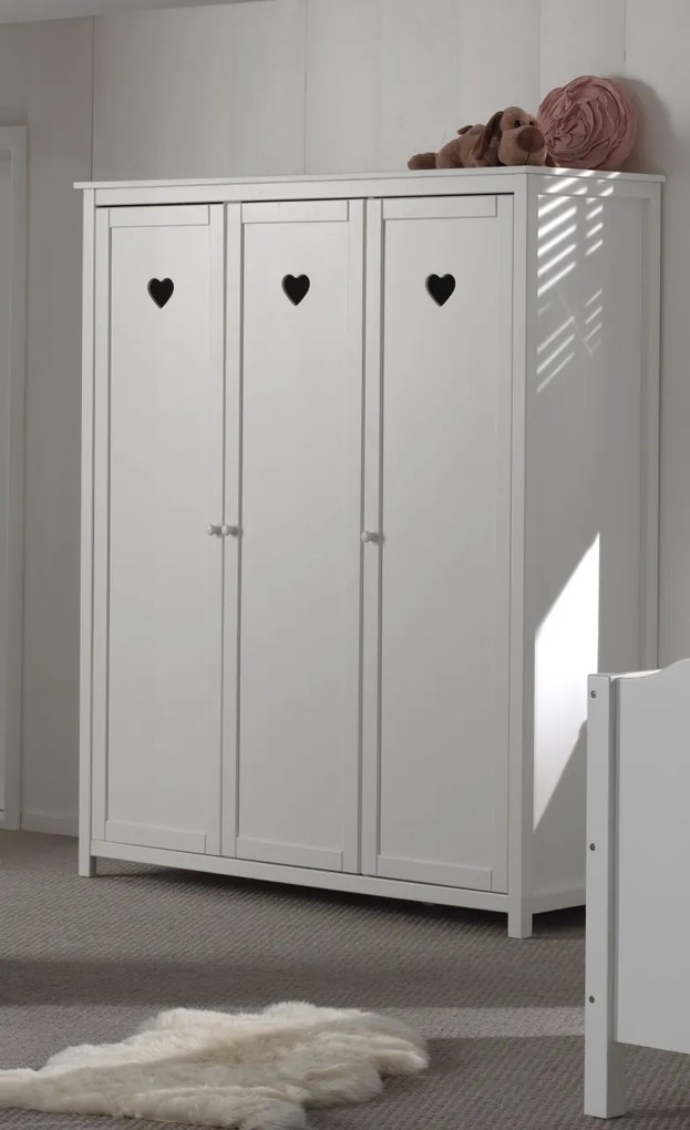 Set Mobilier Copii AMORI, 3 Piese, Alb, Stil Romantic – Vipack