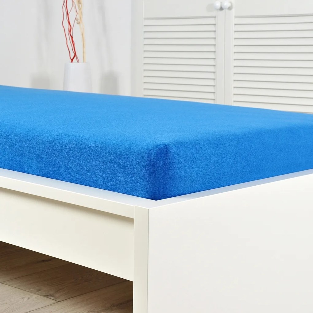 Cearșaf de pat 4Home din frotir Ideal albastruregal , 180 x 200 cm, 180 x 200 cm