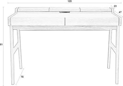 Birou de tip secretaire 70x120 cm Kaat – Zuiver