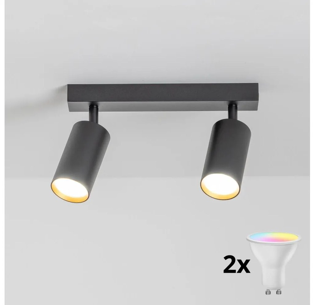 Brilagi - Spot LED dimabil SELE 2xGU10/6,5W/230V negru/auriu