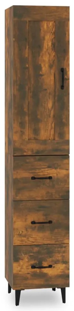 3115465 vidaXL Dulap înalt, stejar fumuriu,35x34x180 , lemn compozit
