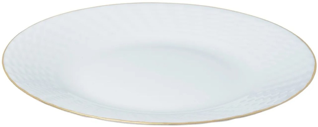 Set farfurii 18 piese, alb cu detalii aurii Kinghoff KH1876