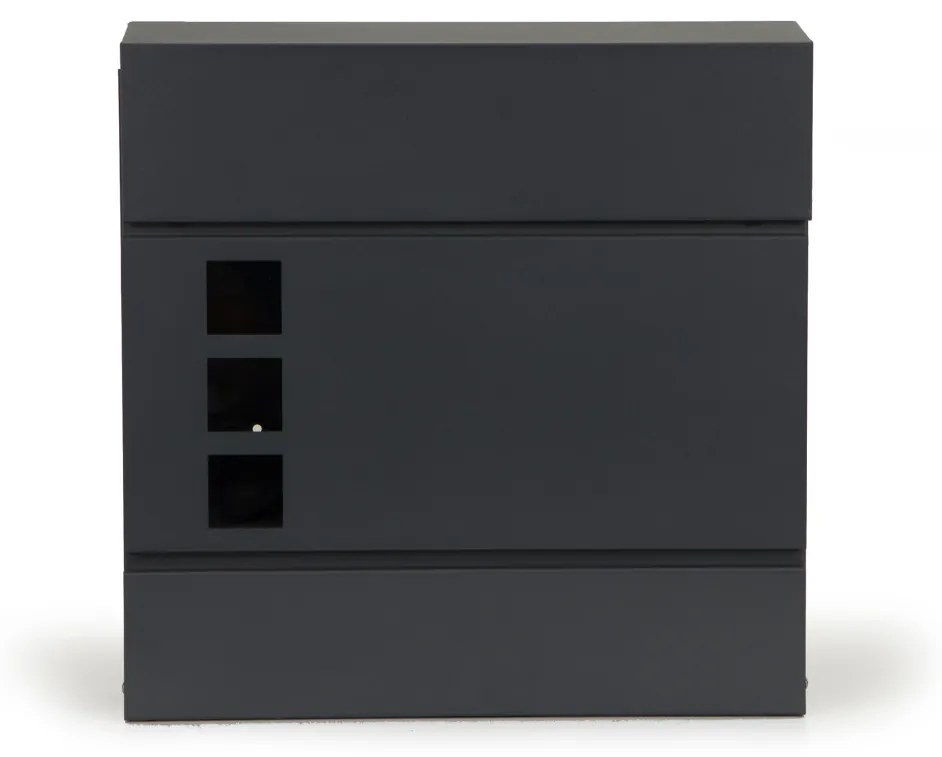 Cutie poștală din oțel galvanizat cu suport pentru ziare antracit