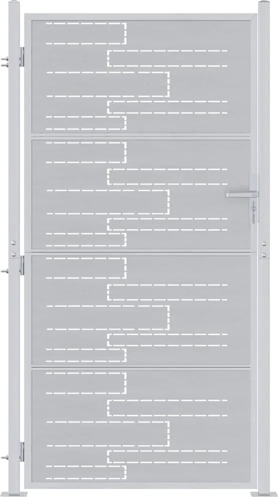 vidaXL Poartă de grădină Argintiu 85 x 174 cm Oţel inoxidabil