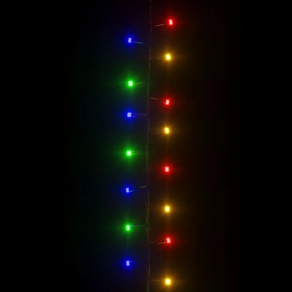 Instalatie compacta cu 1000 LED-uri, multicolor, 10 m, PVC 1, Multicolor si verde inchis, 25 m