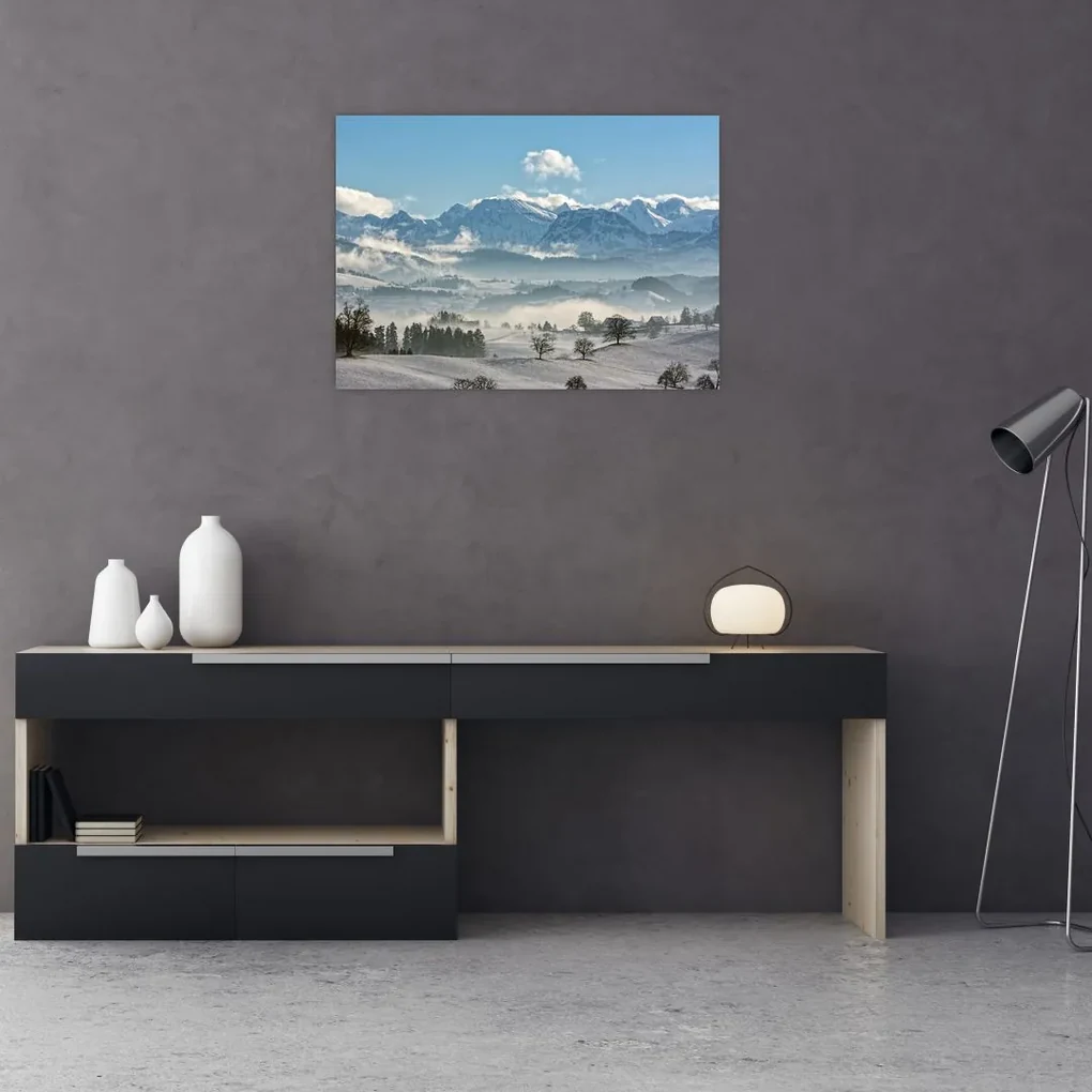 Tablou cu munții înzăpeziți (70x50 cm), în 40 de alte dimensiuni noi