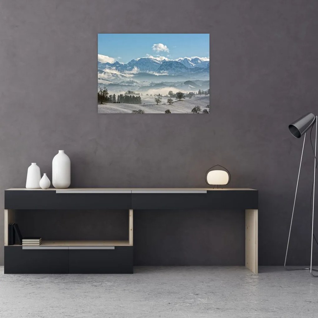 Tablou cu munții înzăpeziți (70x50 cm)