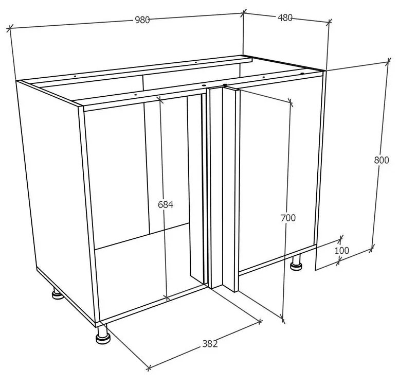 Corp haaus Karo, Gri Lucios/Alb, MDF, 98 x 50 x 80 cm