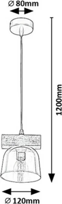Lustră suspendată Rabalux 3118 Cardamom cu elemente din lemn