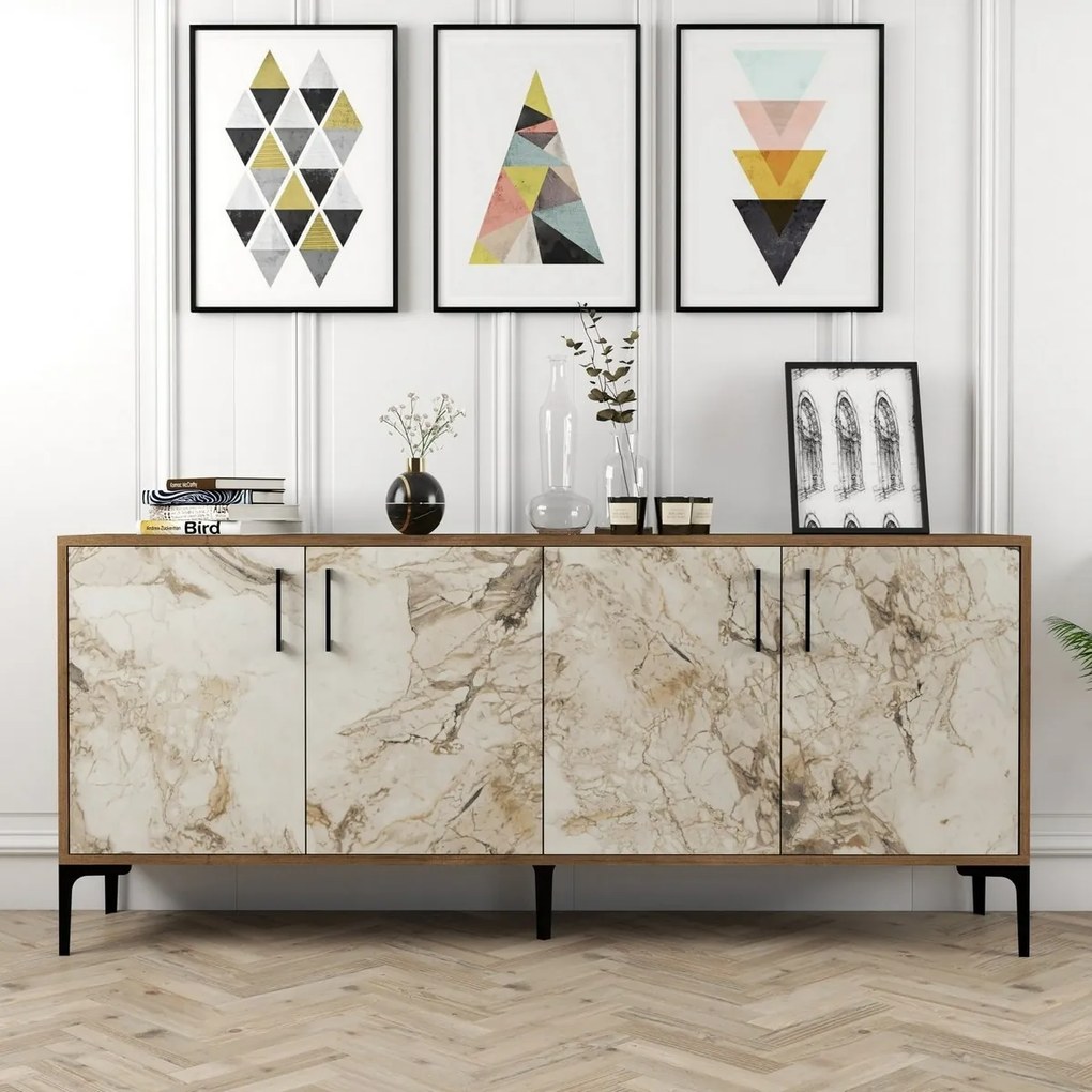 Dulap Kiev Walnut and White Marble