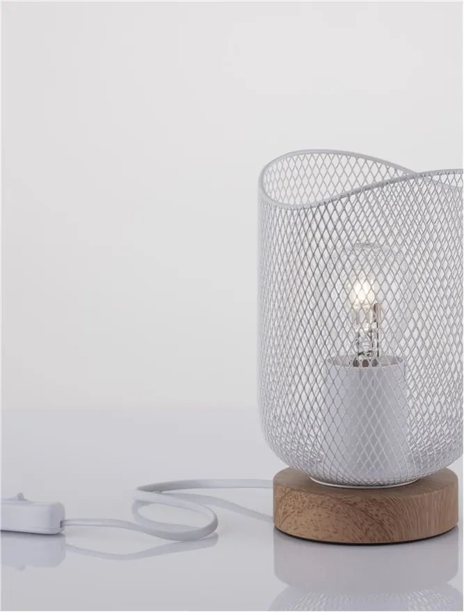 Veioza/Lampa de masa design decorativ modern LYRON alba