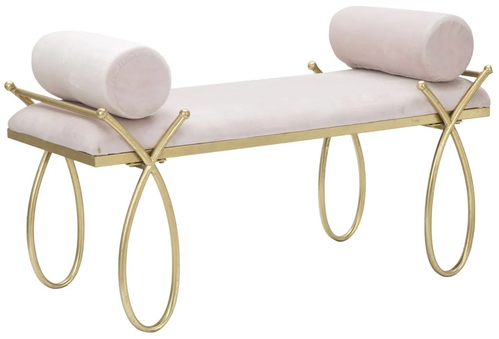 Mauro Ferretti Bancă Ribbon Roz cm 112,5X49X53 | Aosom Romania