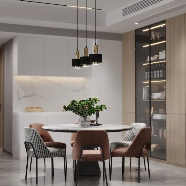 Lustră pe cablu RIF LUX 1xGX53/12W/230V d. 15 cm negru/crom lucios