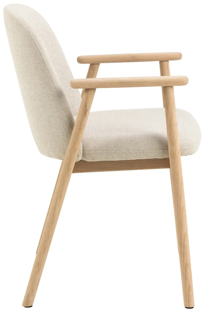 MAZZONI EXPORT RODERIC Bej (material Apia 453)/cadru stejar albit uleiat - SCAUN DE LEMN CHENILLE PENTRU SUFRAGERIE LIVING BUCĂTĂRIE RETRO