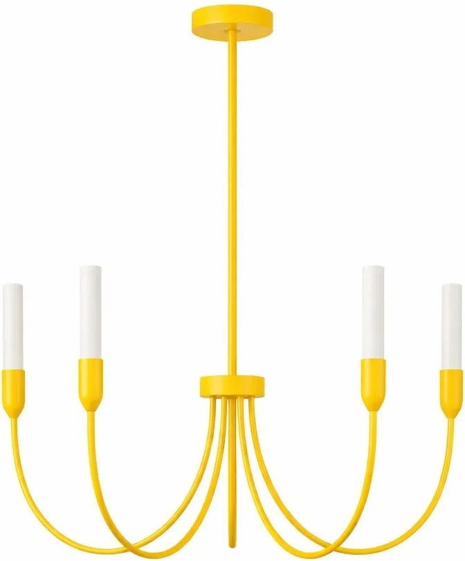 Candelabru cu 5 brate AUGUSTINE galben/alb