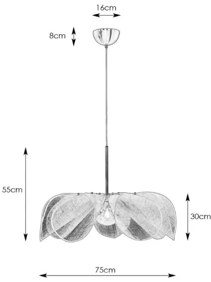 Lustră pe cablu Markslöjd 108818 STYRKA 1xE27/40W/230V d. 75 cm alb