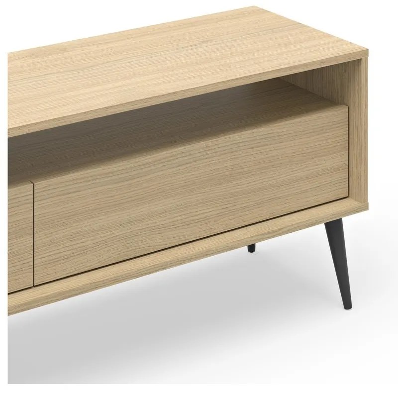 Comodă TV în culoare naturală cu aspect de lemn de stejar 150x54 cm Lake – TemaHome