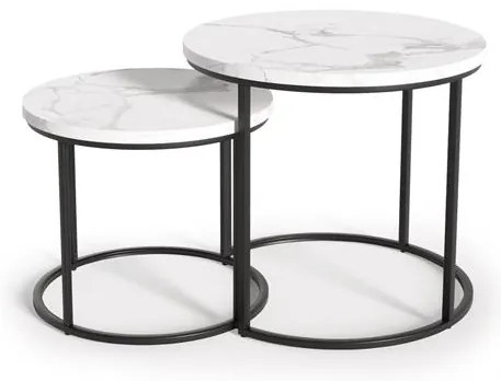 Set masute de cafea cu decor de marmura, FALKEN