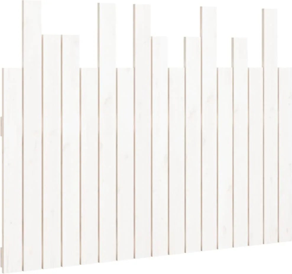 vidaXL Tăblie de pat pentru perete, alb, 108x3x80 cm, lemn masiv pin