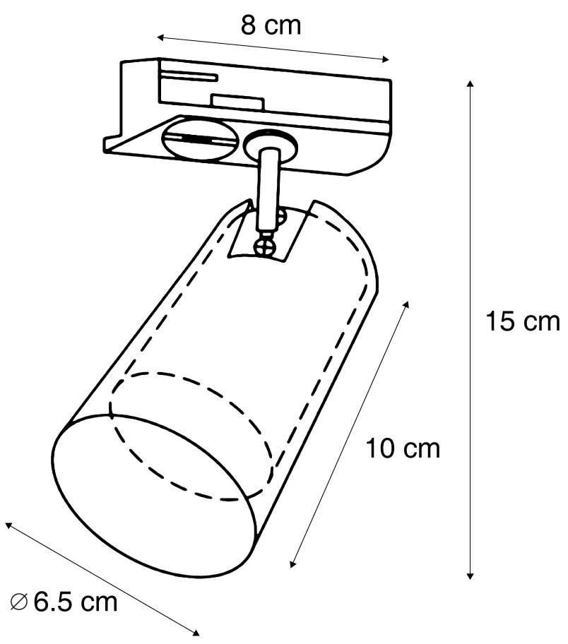 Spot modern gunmetal cu sticlă transparentă pentru sistem de șină monofazat - Iconic Lloyd