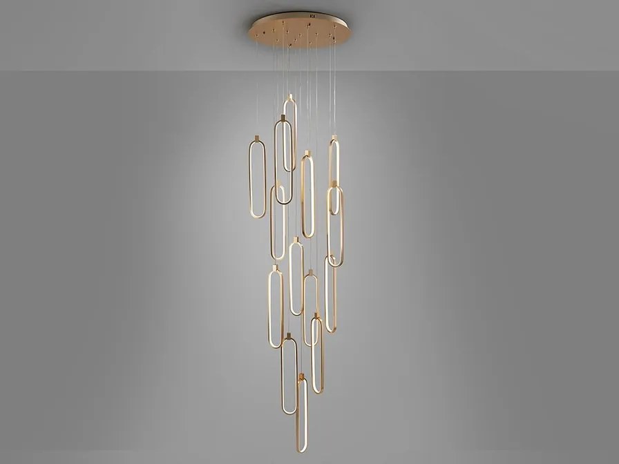 Lustra LED cu telecomanda design ultra-modern Colette 14L auriu roze