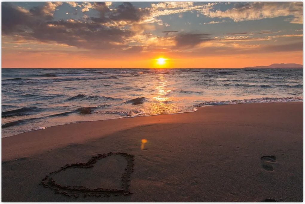 Tablou - Inima în nisip (90x60 cm)