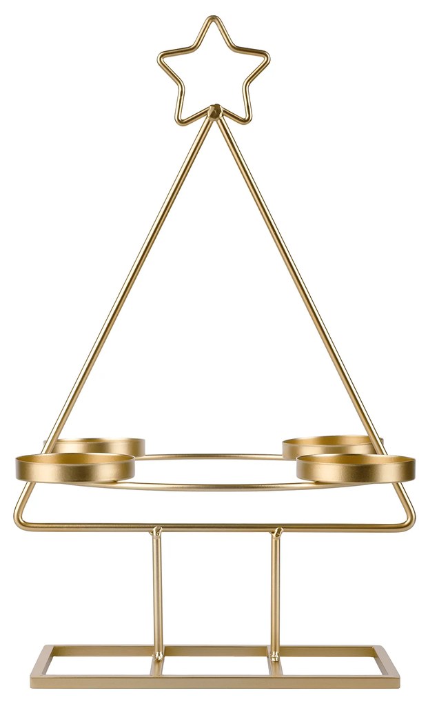 Coroană de Advent, aurie, metalică, BASIL
