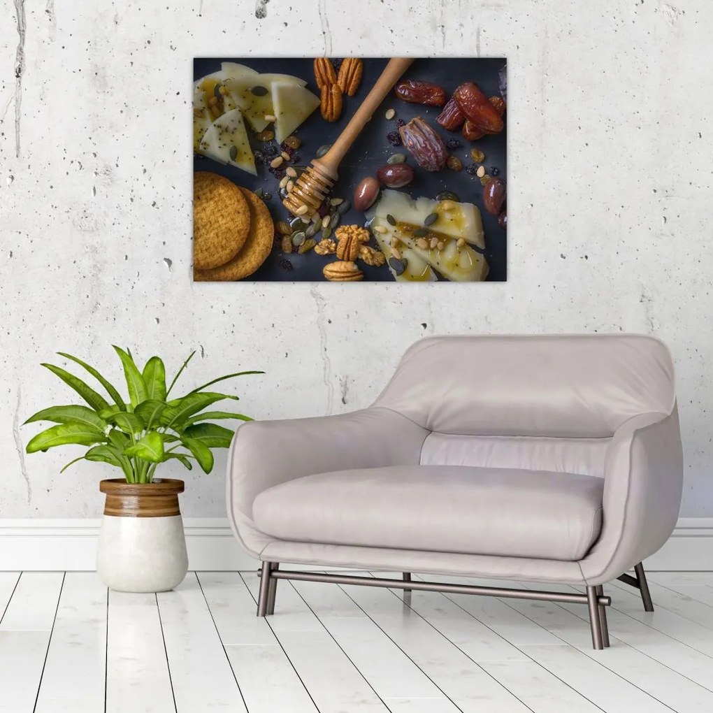 Tablou pe sticlă cu cu fructe uscate (70x50 cm)
