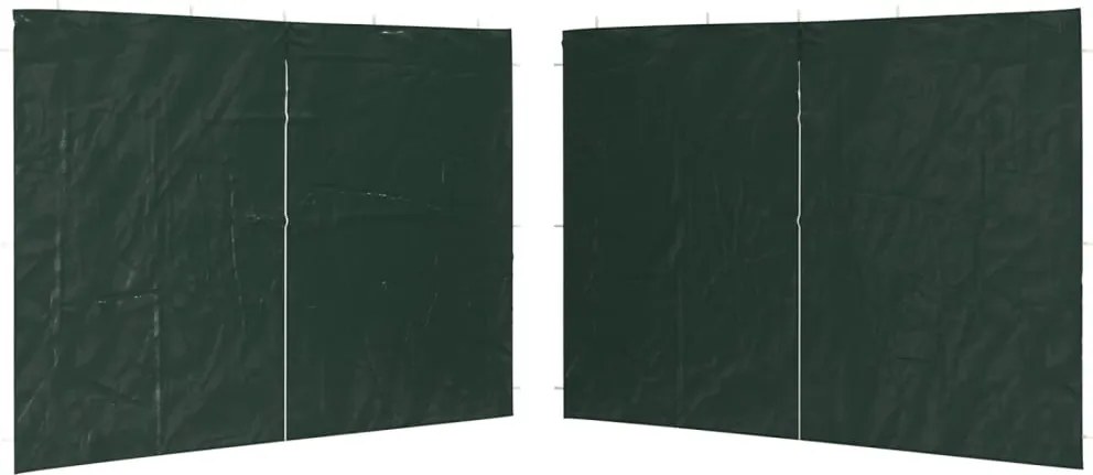 vidaXL Perete lateral cort petrecere, 2 buc., verde, PE, cu fermoar