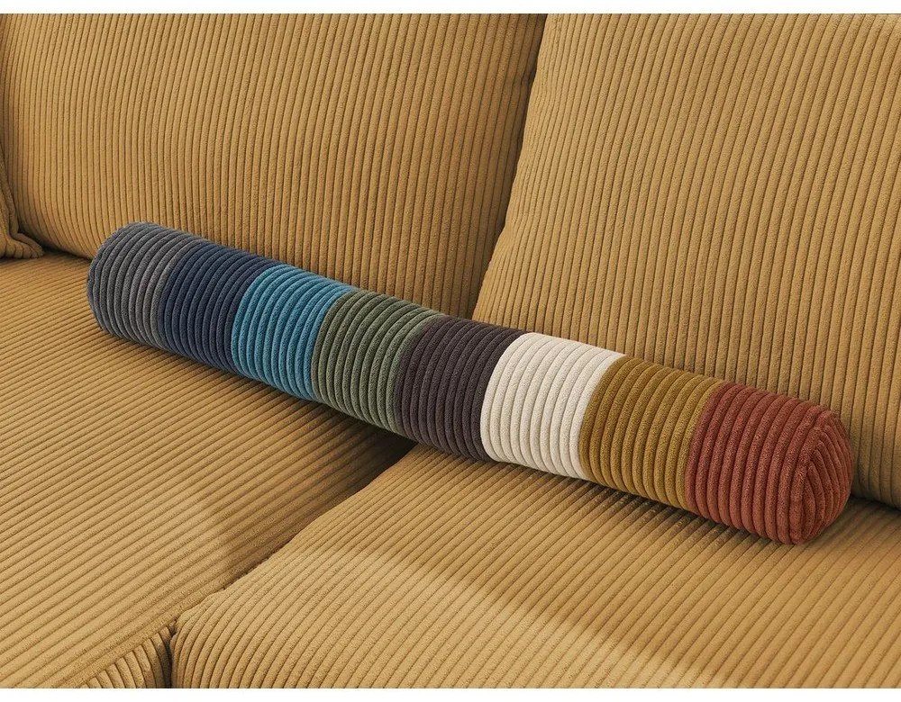 Modul pentru canapea galben muștar cu tapițerie din catifea reiată (cu colț variabil) Nihad modular – Bobochic Paris