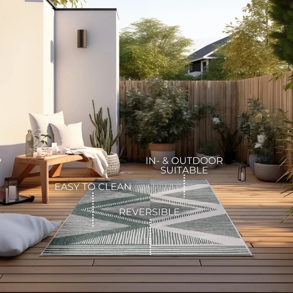 Covor de exterior verde/crem 200x290 cm Gemini – Elle Decoration