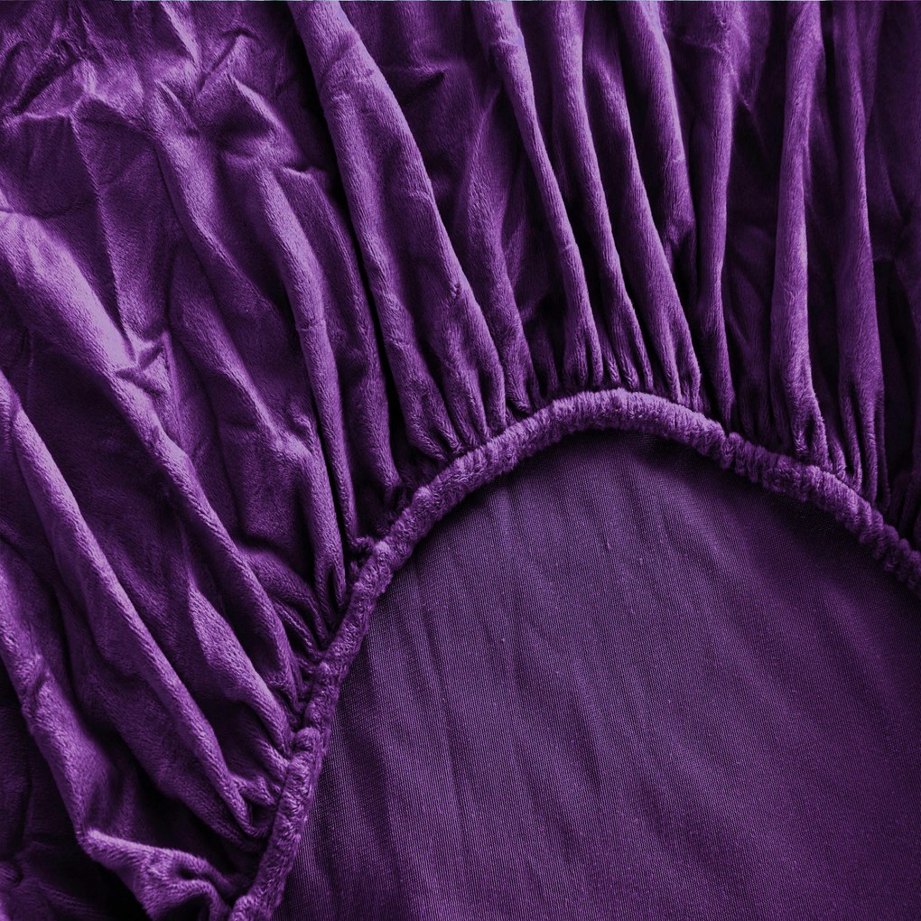 Cearsaf Cocolino microplus cu elastic SOFT 90x200 cm mov inchis