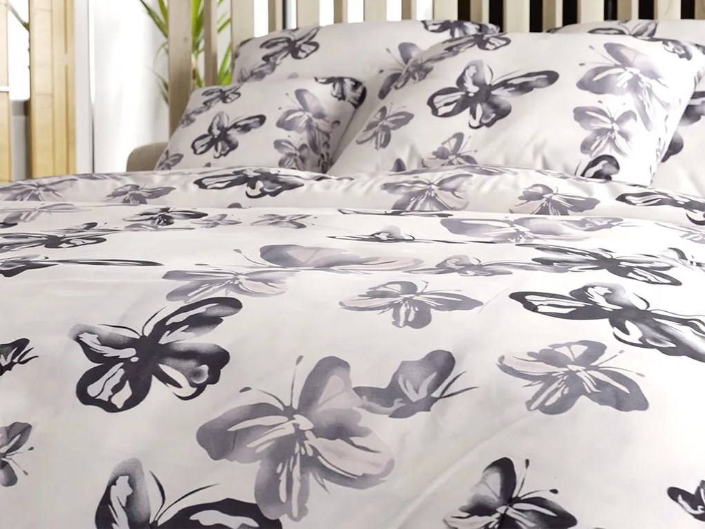 Lenjerie de pat din microfibra BLACK BUTTERFLY crem Dimensiune lenjerie de pat: 2 buc 70 x 80 cm | 160 x 200 cm