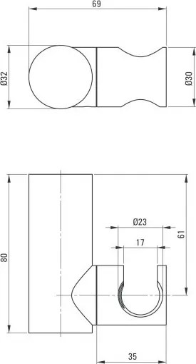 Suport dus finisaj alb forma rotunda ANR_A21U