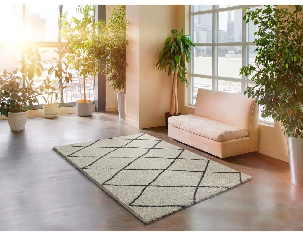 Covor Universal Atlas Geo, 160 x 230 cm, alb