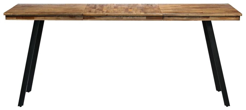 245415 vidaXL Masă de bucătărie, lemn masiv reciclat și oțel, 180x90x76 cm