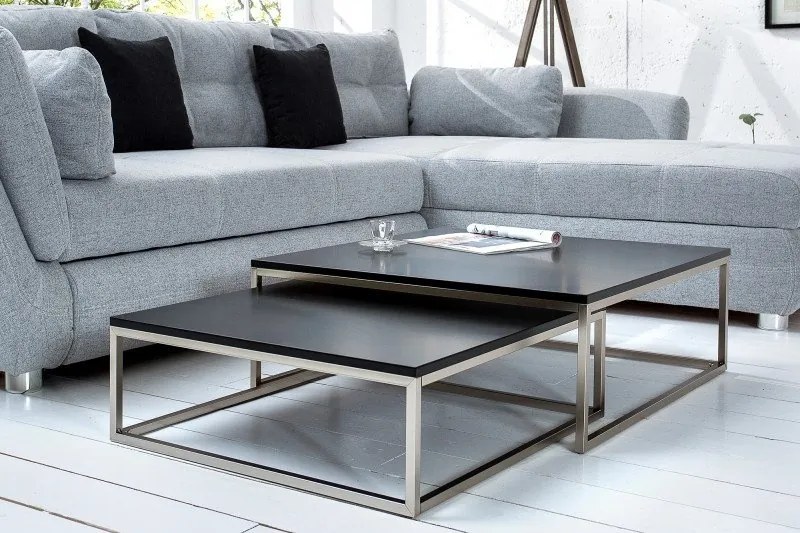 Set de 2 masute negre design modern, New Elements