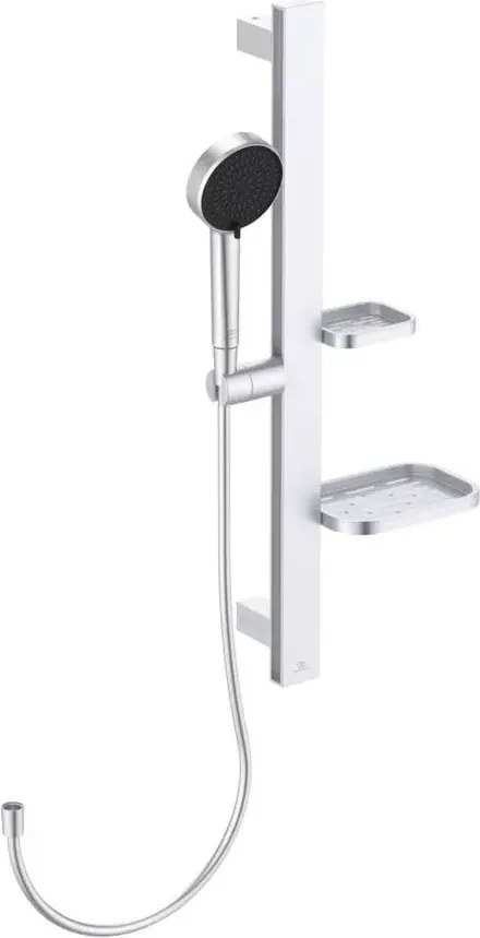 Set de dus cu bara 60 cm Ideal Standard Alu+ argintiu mat 2 functii din aluminiu