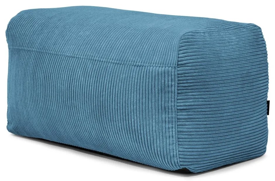 Fotoliu bean bag albastru cu tapițerie din catifea reiată Plus 100 Lounge – SLOWDOWN