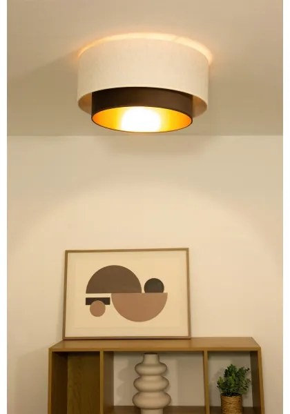 Plafonieră NATIA, 1xE27/60W/230V, Ø45 cm, alb/maro