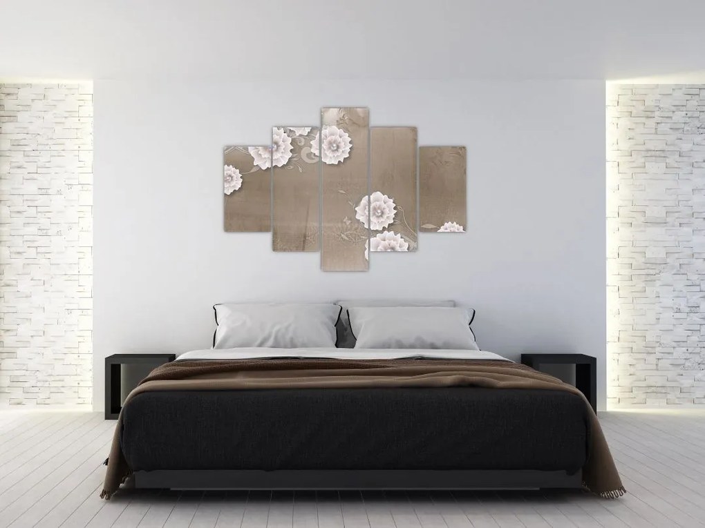Tablou - Draperie cu flori (150x105 cm)