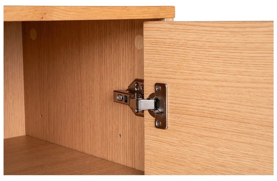 Comodă în culoare naturală joasă cu aspect de lemn de stejar 150x74 cm Kyoto – House Nordic