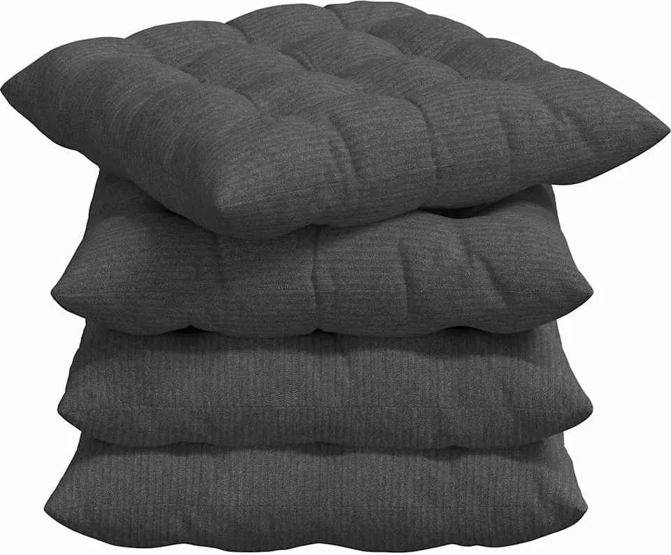 vidaXL Perne de Șezut 4 pcs Gri închis 40 x 40 x 6 cm