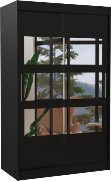 Dulap cu usi glisante si oglinda 120x200 cm, Kolorado, ADRK Furniture (Culoare: Trufă)