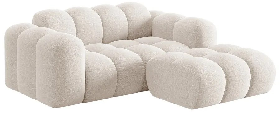 Colțar crem cu tapițerie din chenille (cu colț pe partea dreaptă/cu șezlong) Treno – Cosmopolitan Design