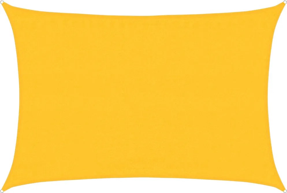 vidaXL Pânză parasolar, galben dreptunghiular 3,5x5 m, HDPE, 160 g/m²
