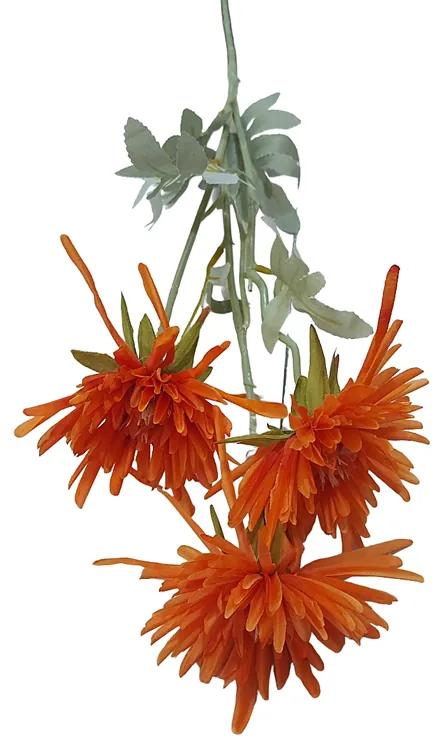 Crizantema portocalie artificiala, Sarah, 75cm